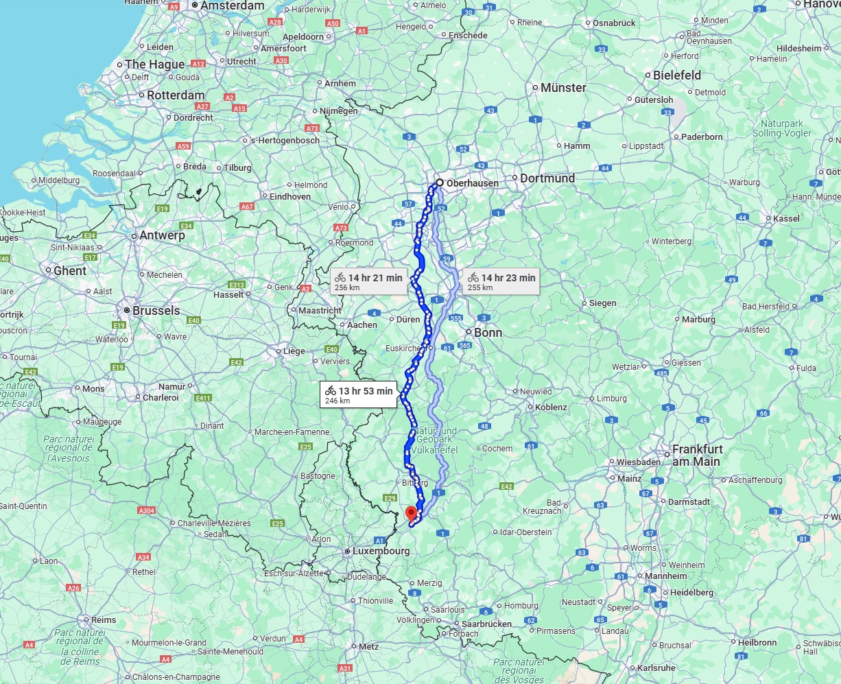 Anreise von Oberhausen Zu Trier Über 