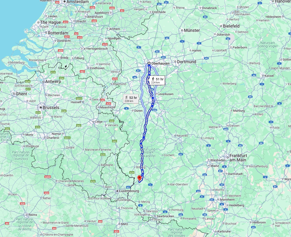 Anreise von Oberhausen Zu Trier Über 