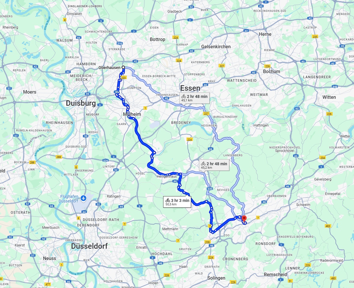 Anreise von Oberhausen Zu Wuppertal Über 
