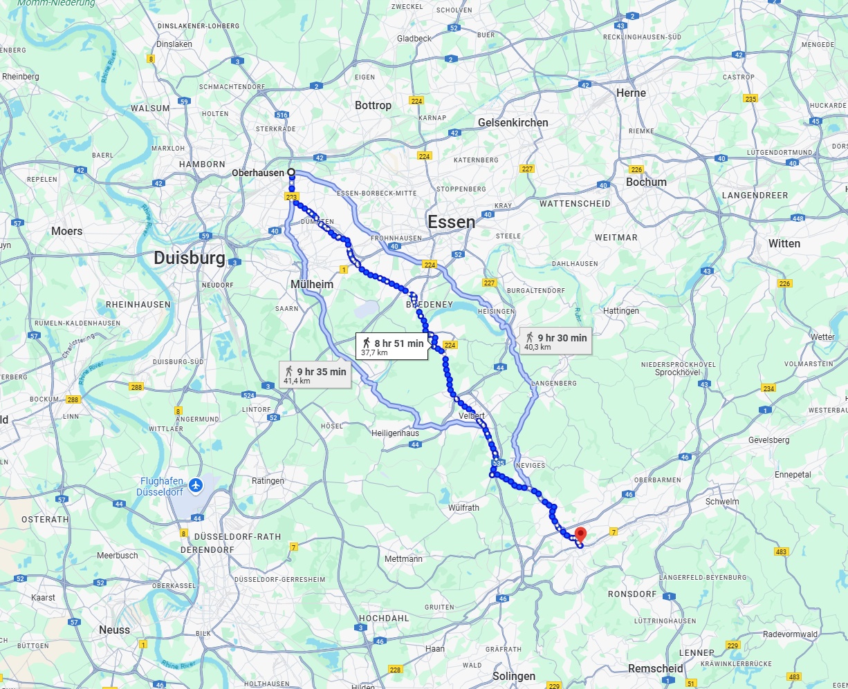 Anreise von Oberhausen Zu Wuppertal Über 