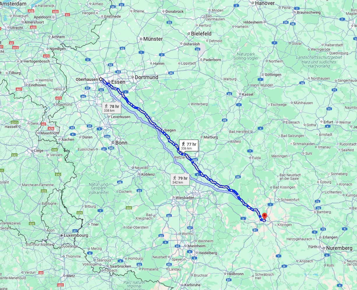 Anreise von Oberhausen Zu Würzburg Über 
