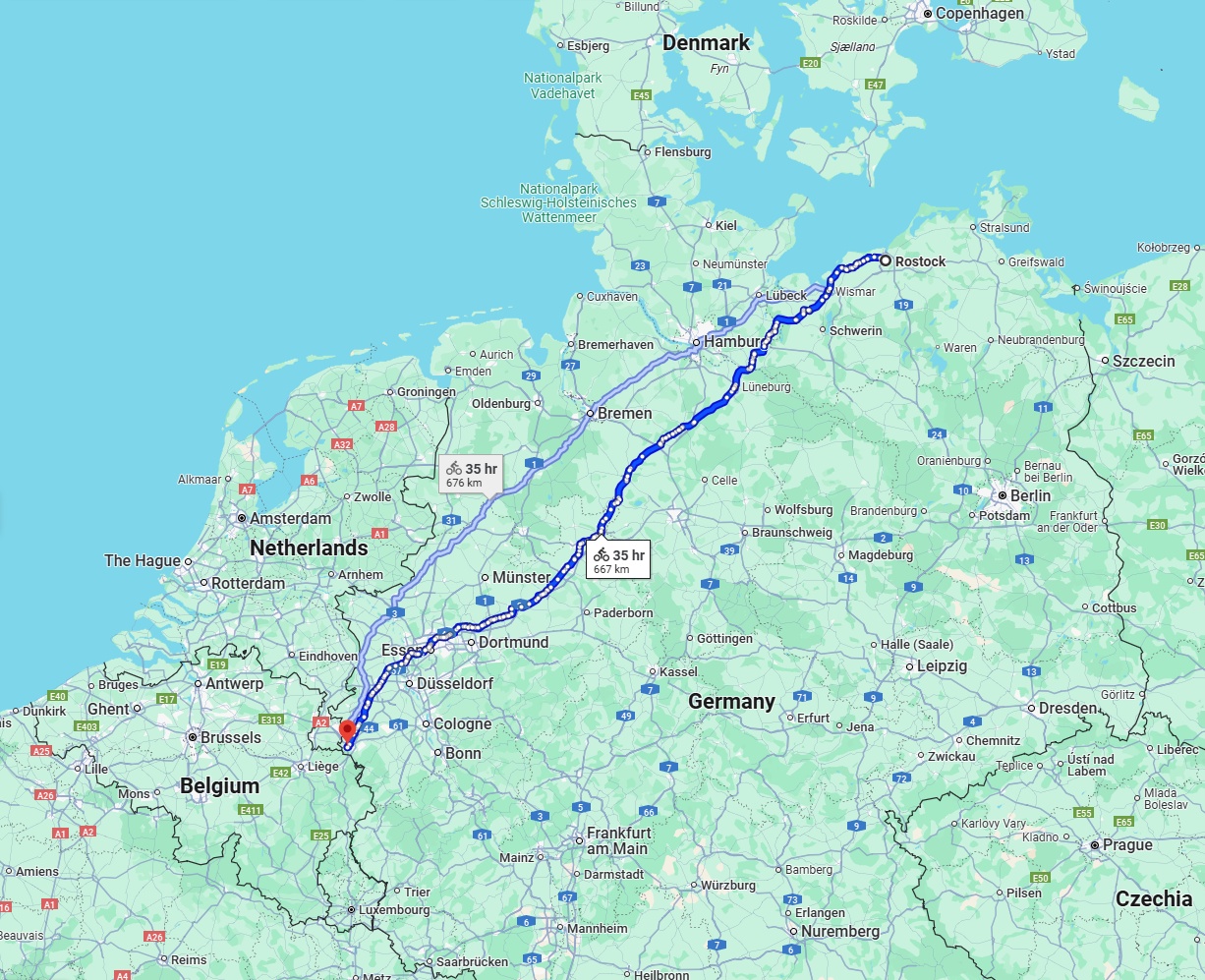 Anreise von Rostock Zu Aachen Über 