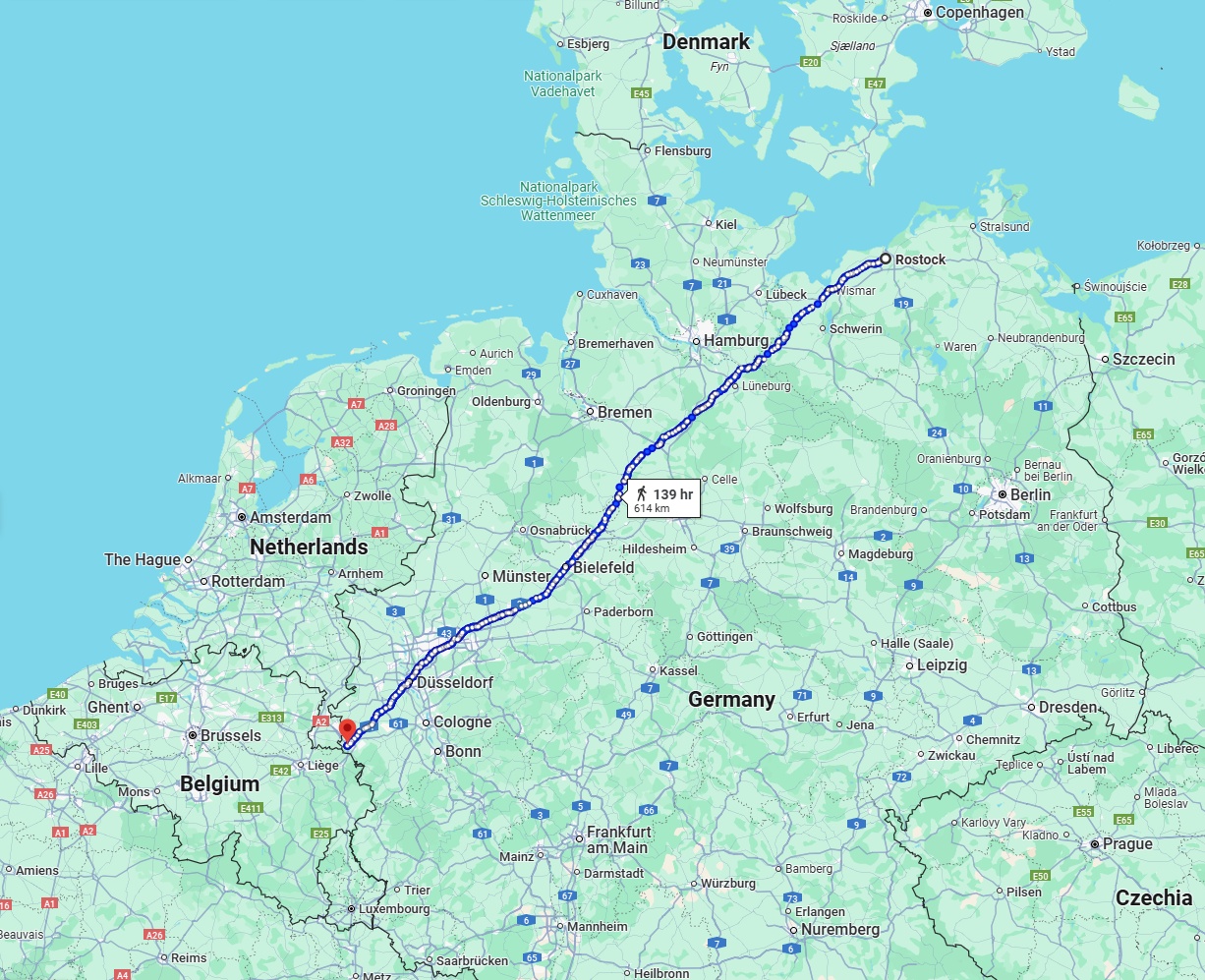 Anreise von Rostock Zu Aachen Über 