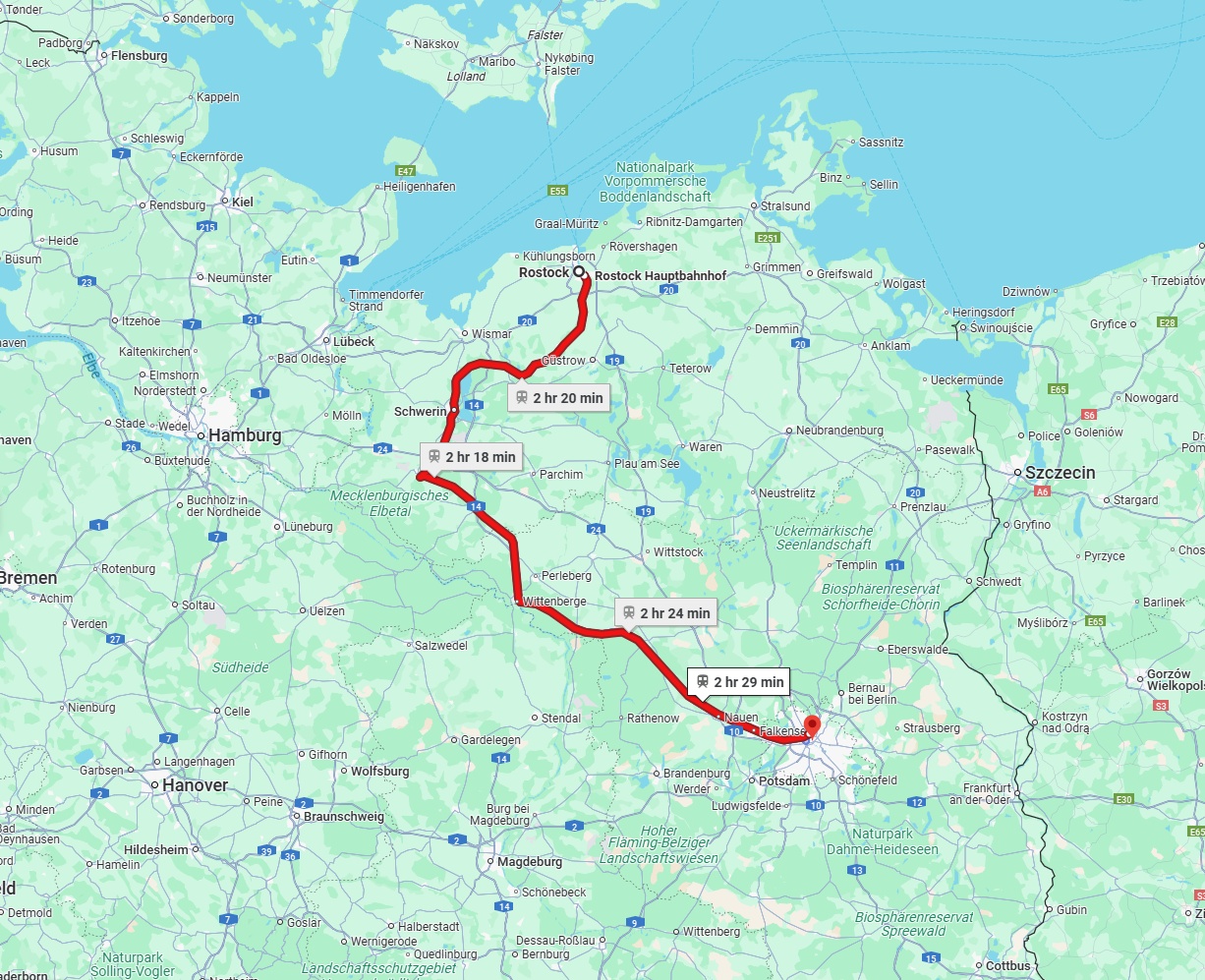 Anreise von Rostock Zu Berlin Über 