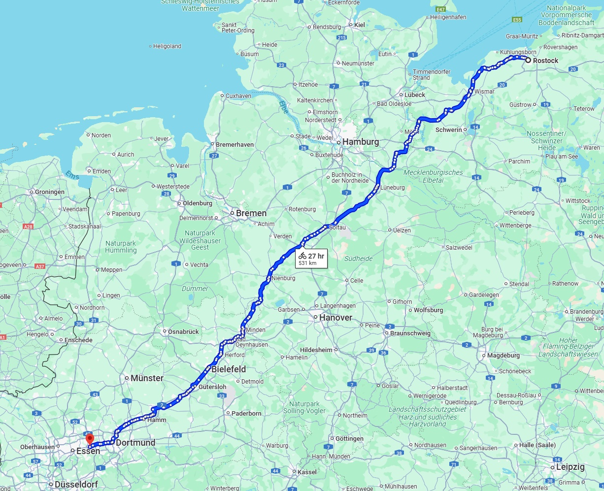 Anreise von Rostock Zu Bochum Über 