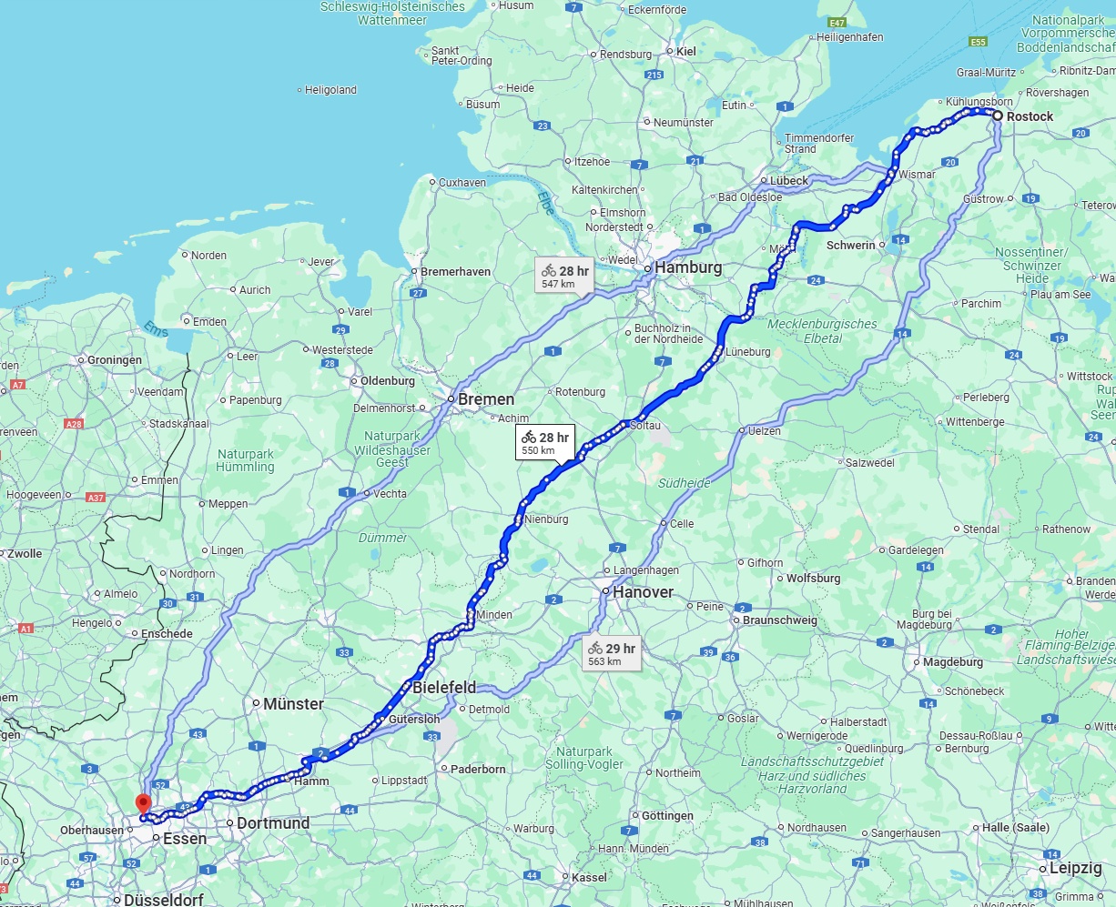 Anreise von Rostock Zu Bottrop Über 