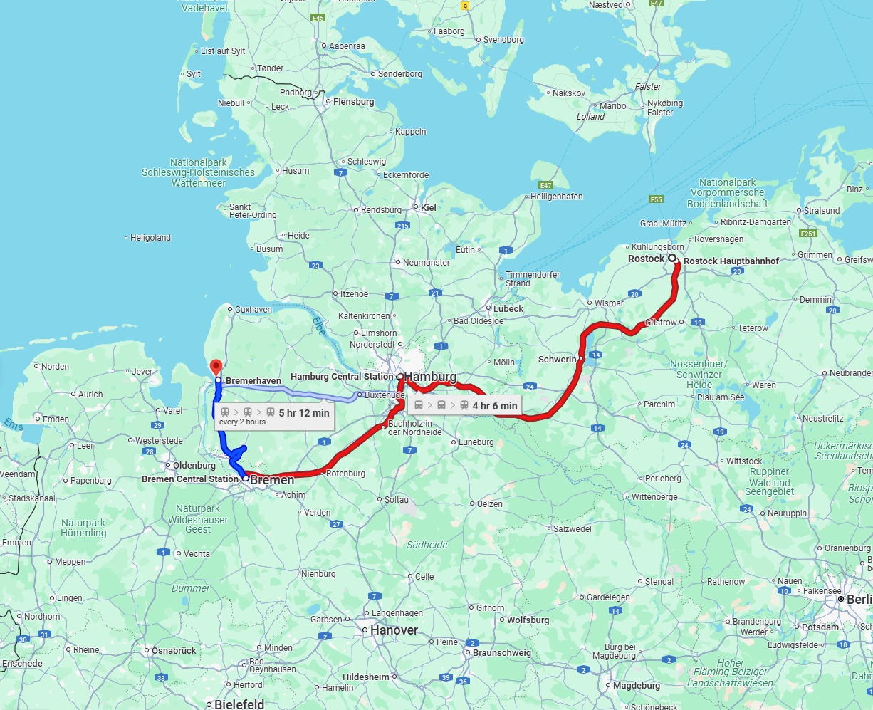 Anreise von Rostock Zu Bremerhaven Über 
