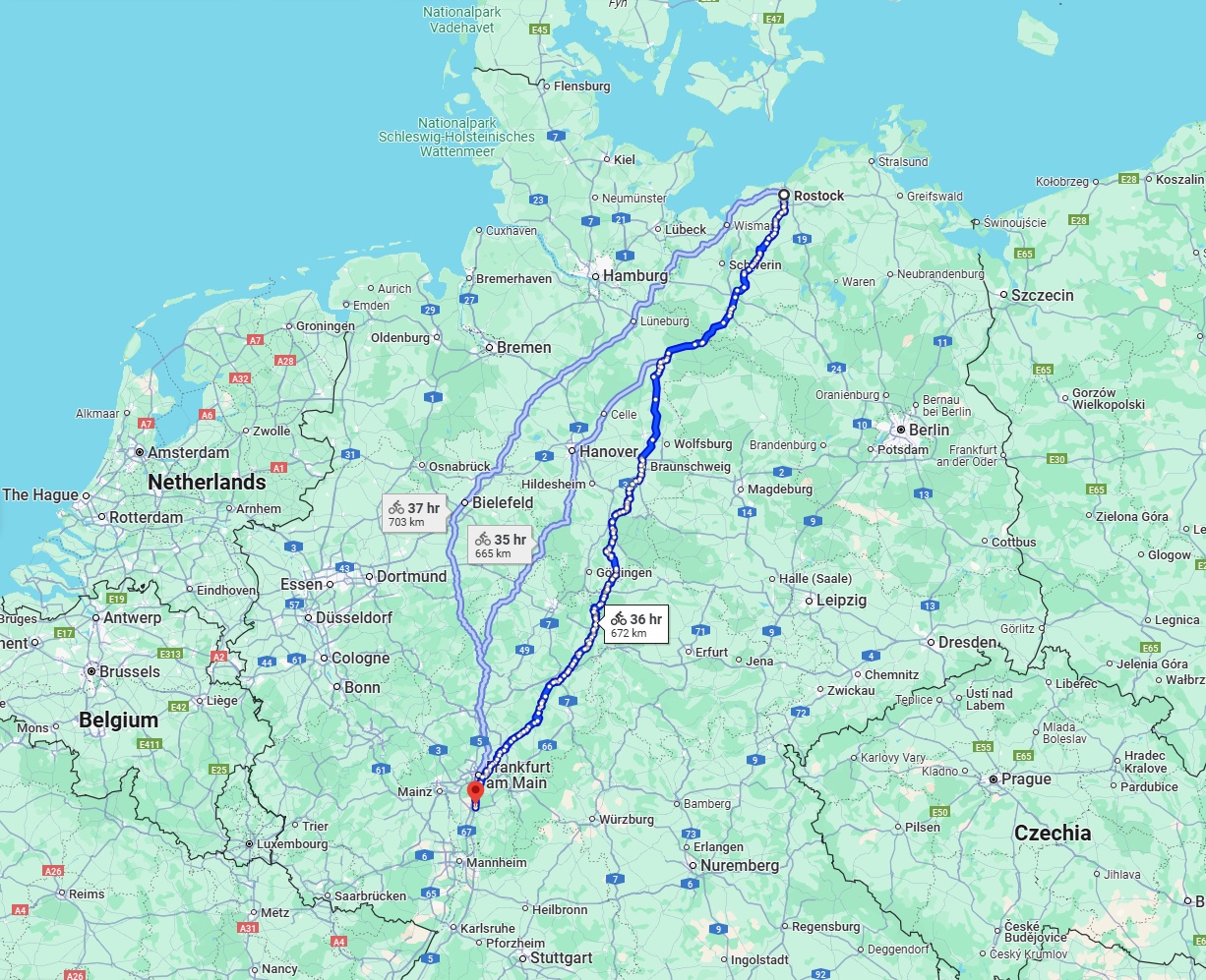 Anreise von Rostock Zu Darmstadt Über 
