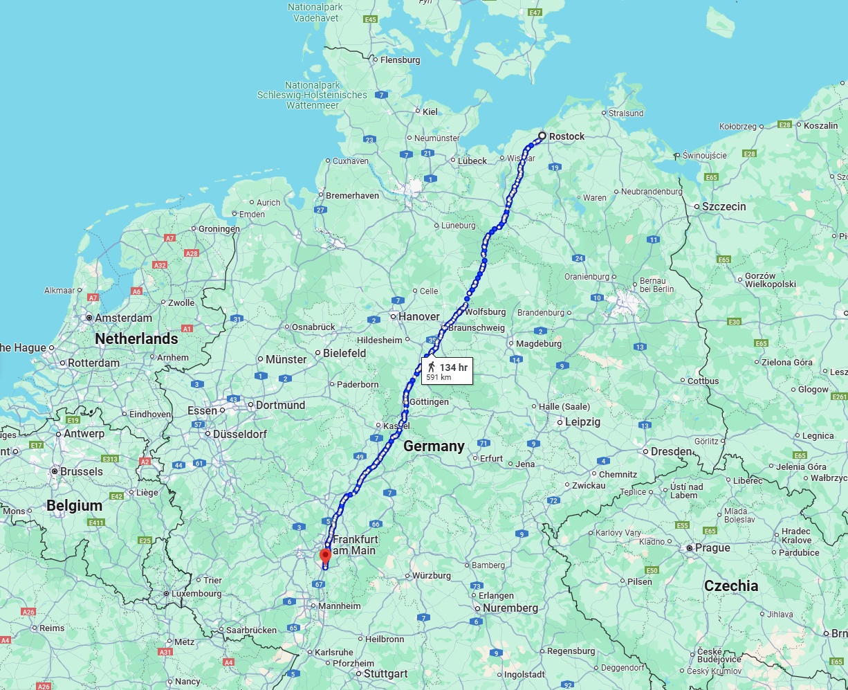 Anreise von Rostock Zu Darmstadt Über 