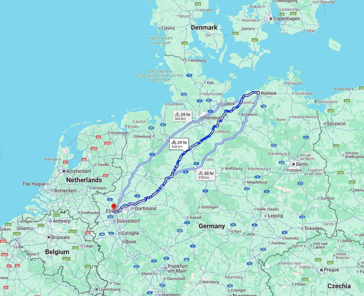 Anreise von Rostock Zu Duisburg Über 