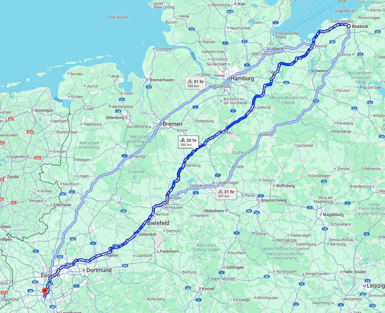 Anreise von Rostock Zu Düsseldorf Über 