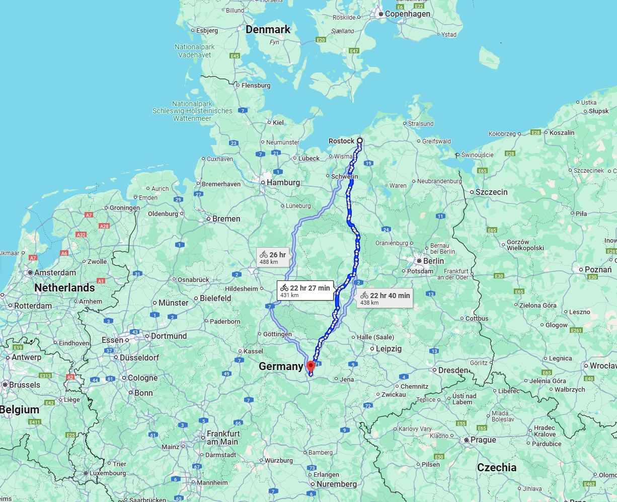 Anreise von Rostock Zu Erfurt Über 