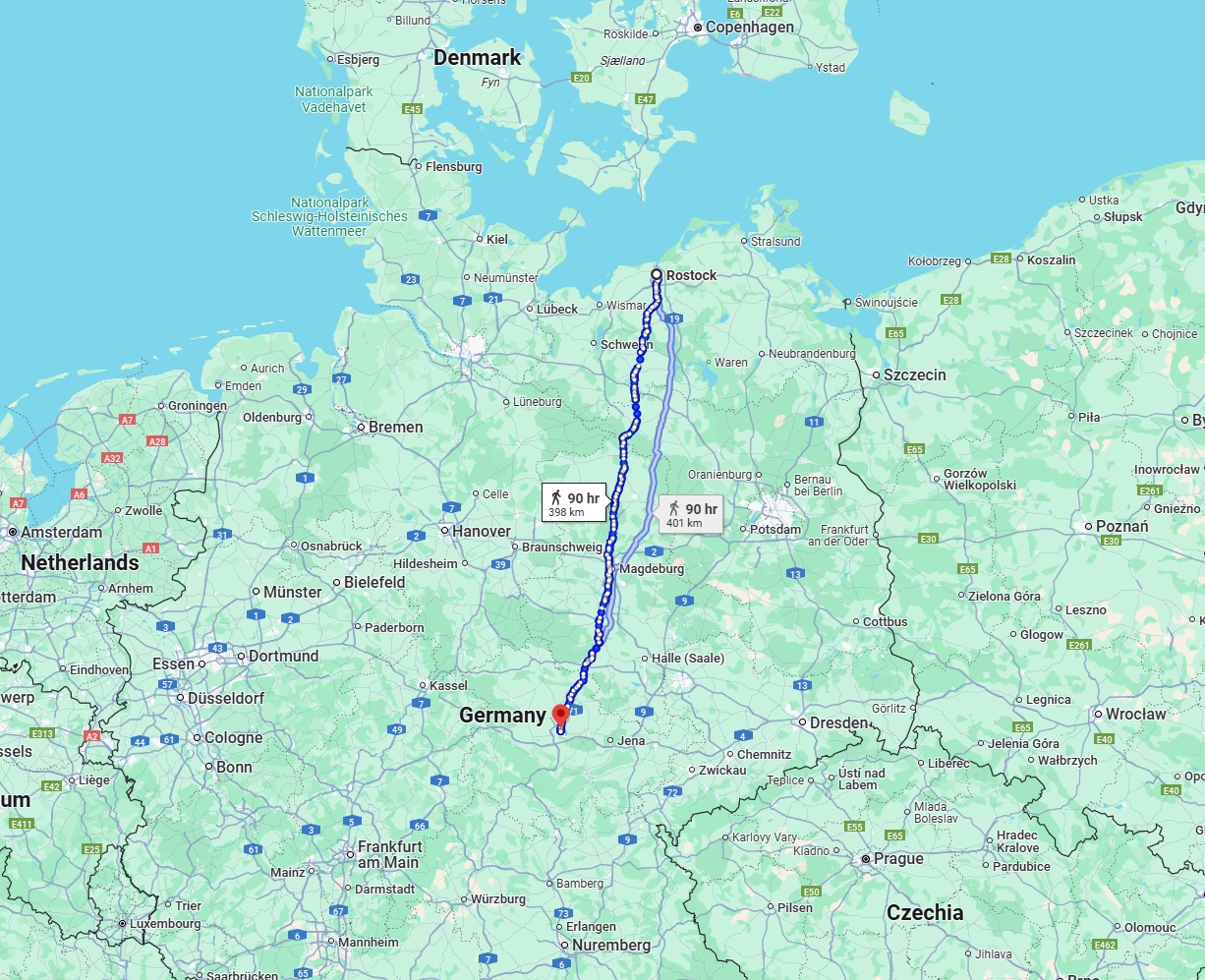 Anreise von Rostock Zu Erfurt Über 