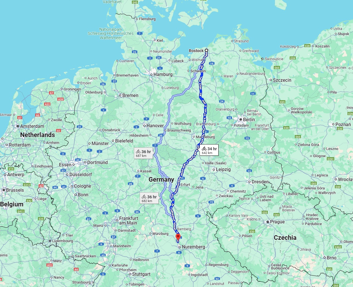 Anreise von Rostock Zu Erlangen Über 