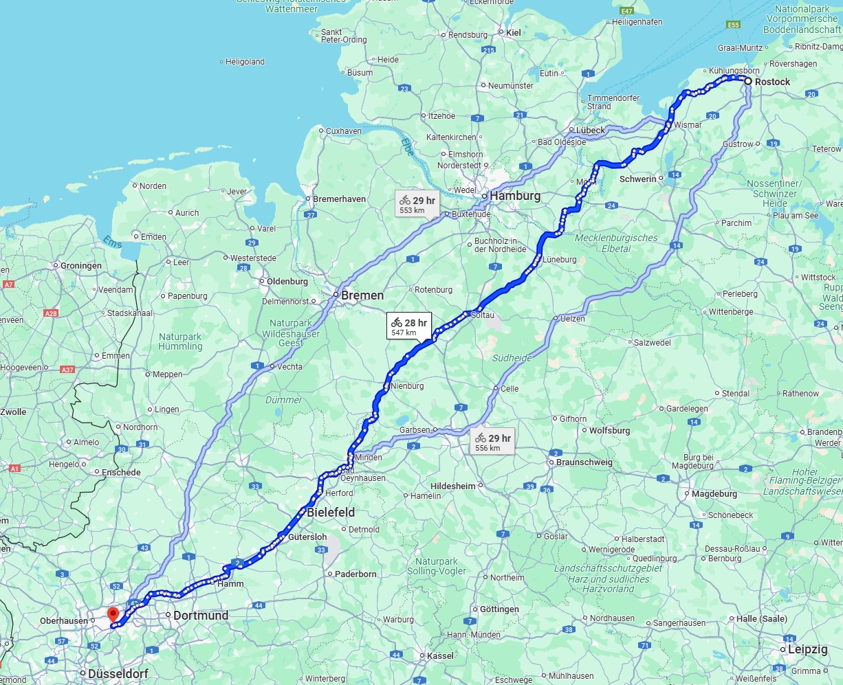 Anreise von Rostock Zu Essen Über 
