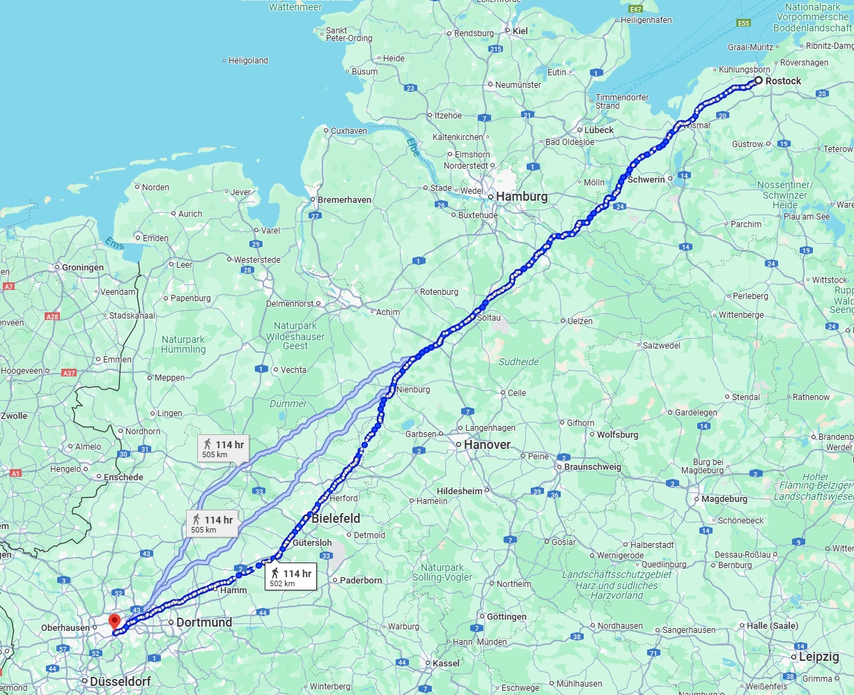 Anreise von Rostock Zu Essen Über 