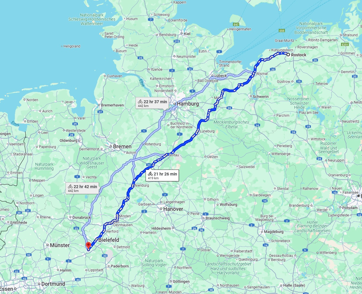 Anreise von Rostock Zu Gütersloh Über 