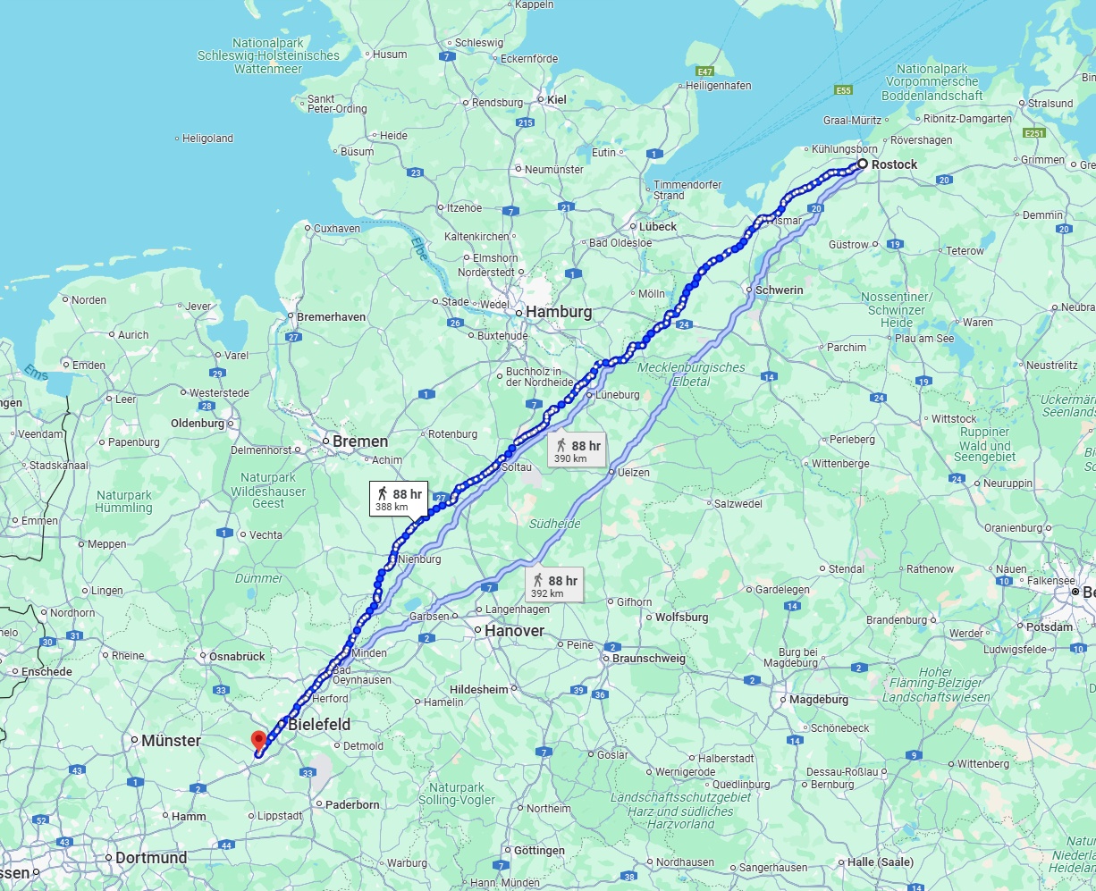 Anreise von Rostock Zu Gütersloh Über 