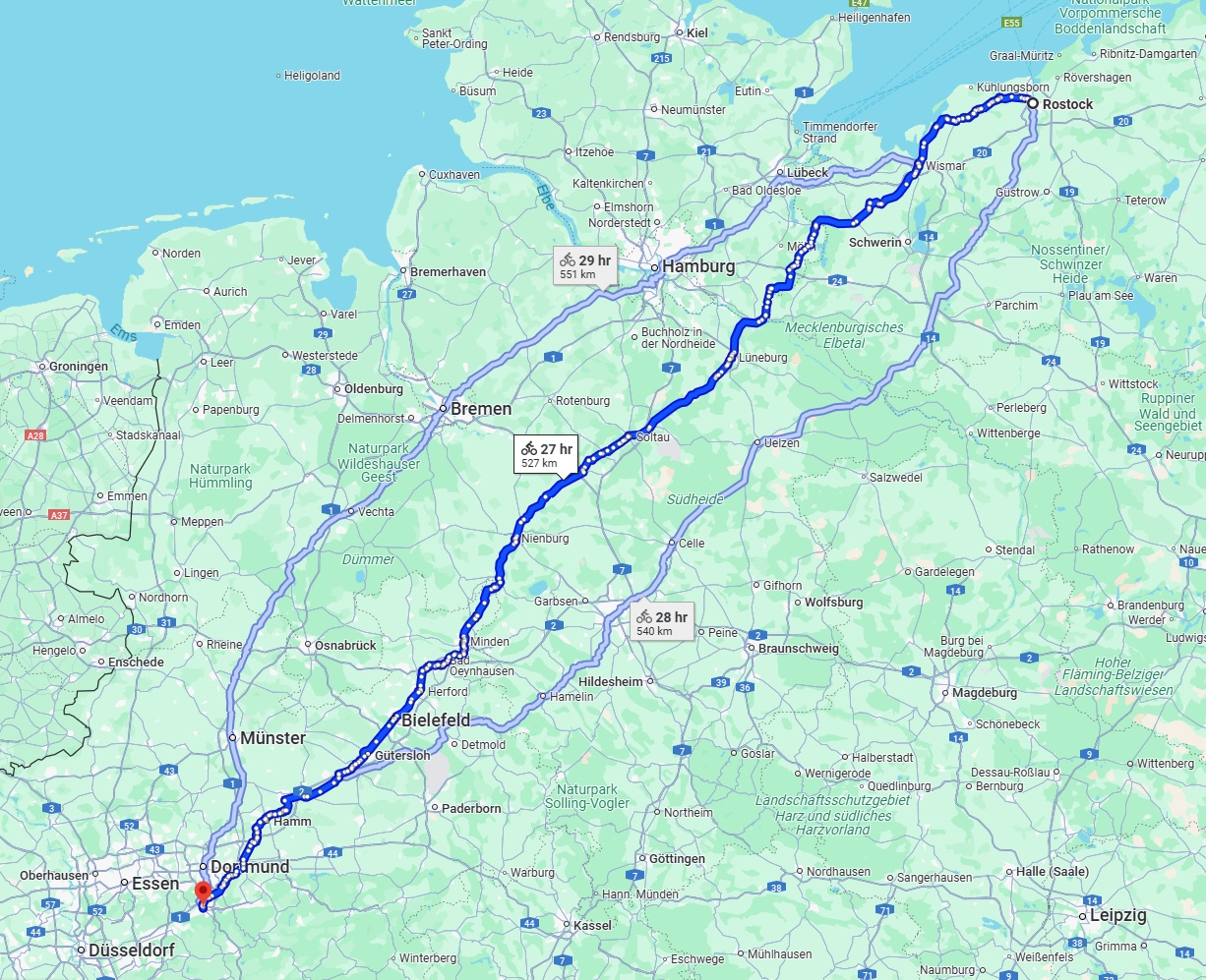 Anreise von Rostock Zu Hagen Über 