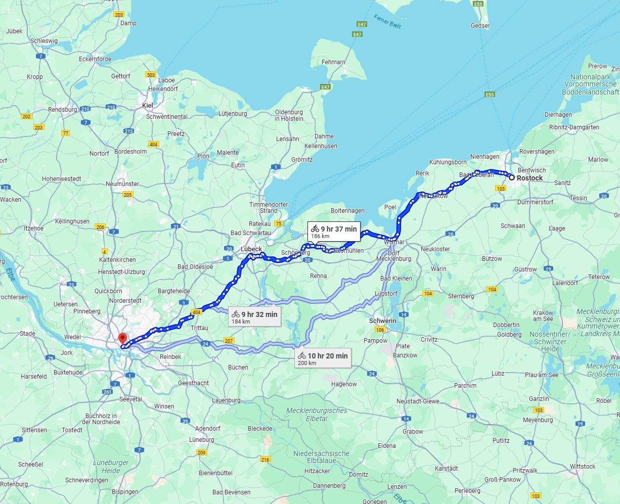 Anreise von Rostock Zu Hamburg Über 