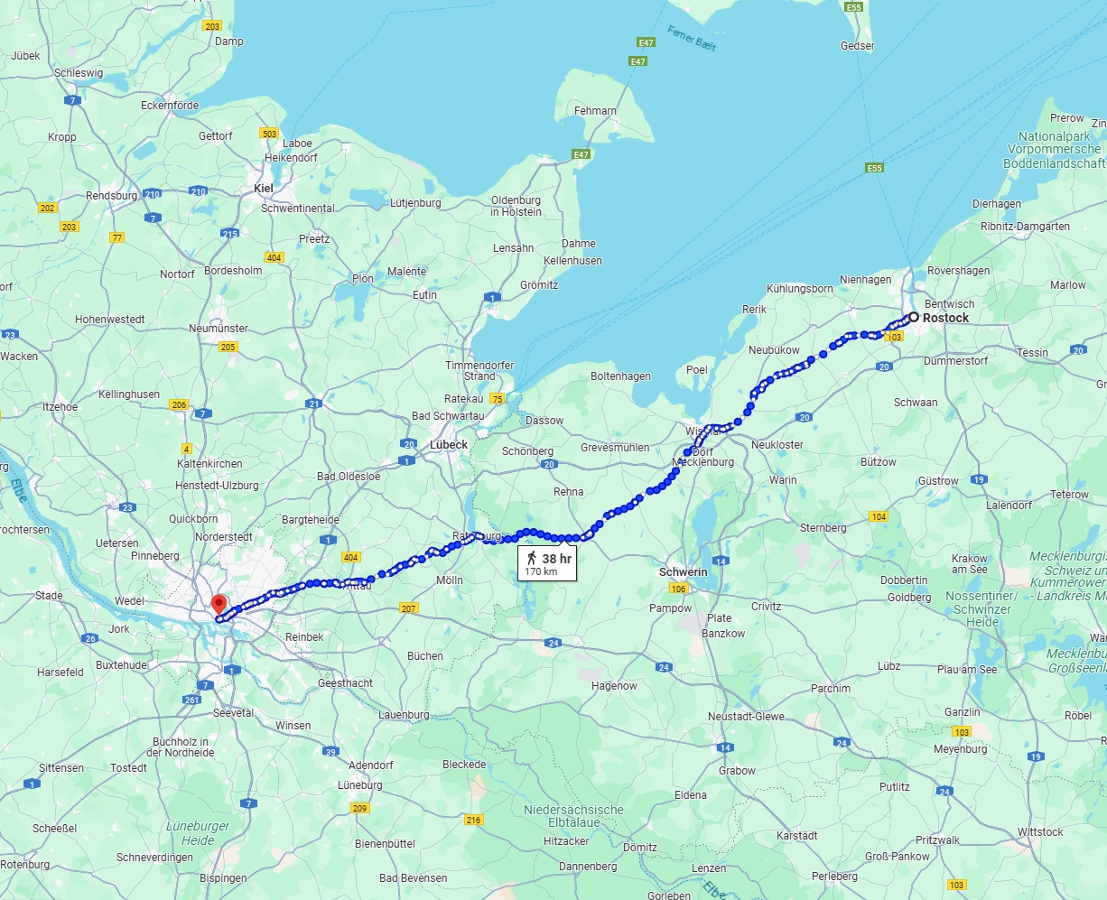 Anreise von Rostock Zu Hamburg Über 