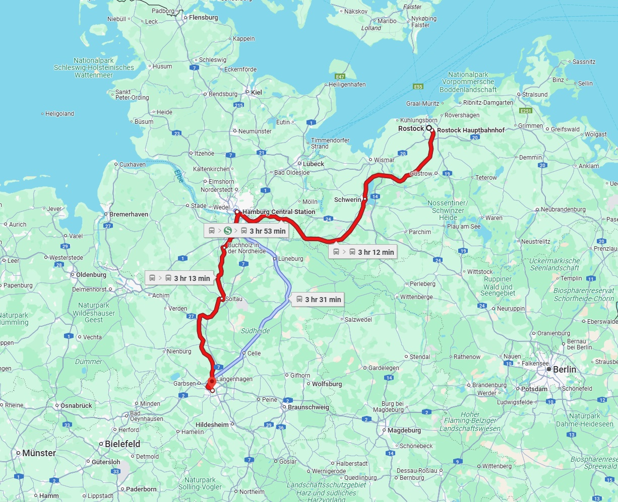Anreise von Rostock Zu Hannover Über 