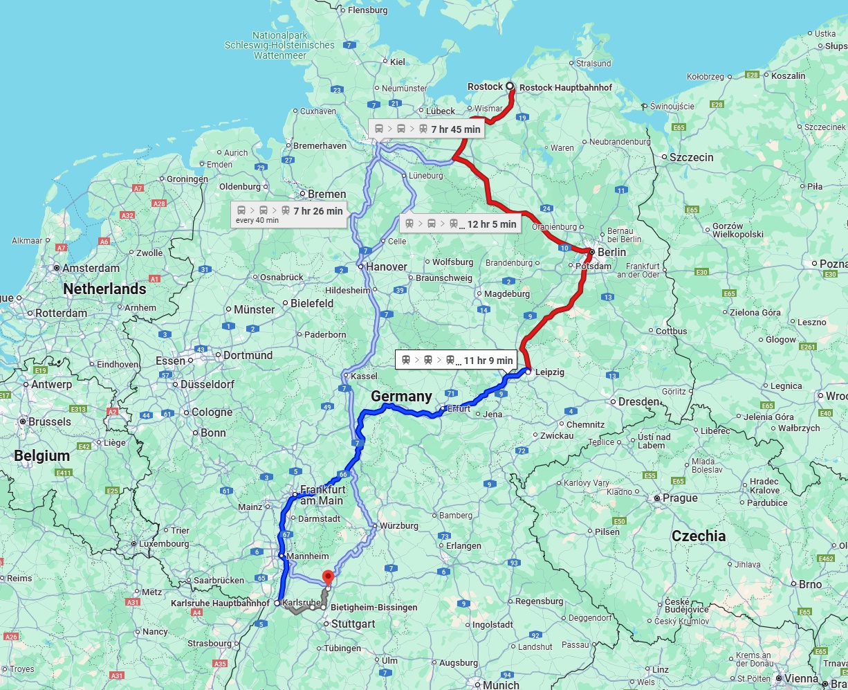 Anreise von Rostock Zu Heilbronn Über 