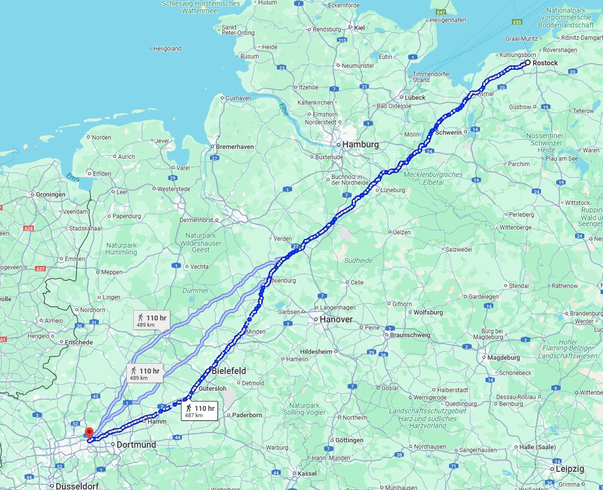 Anreise von Rostock Zu Herne Über 