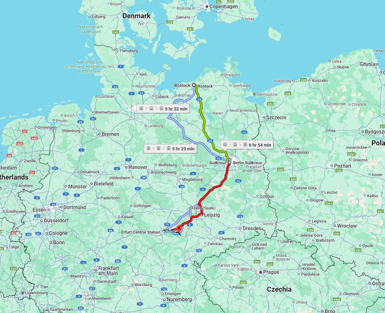 Anreise von Rostock Zu Jena Über 