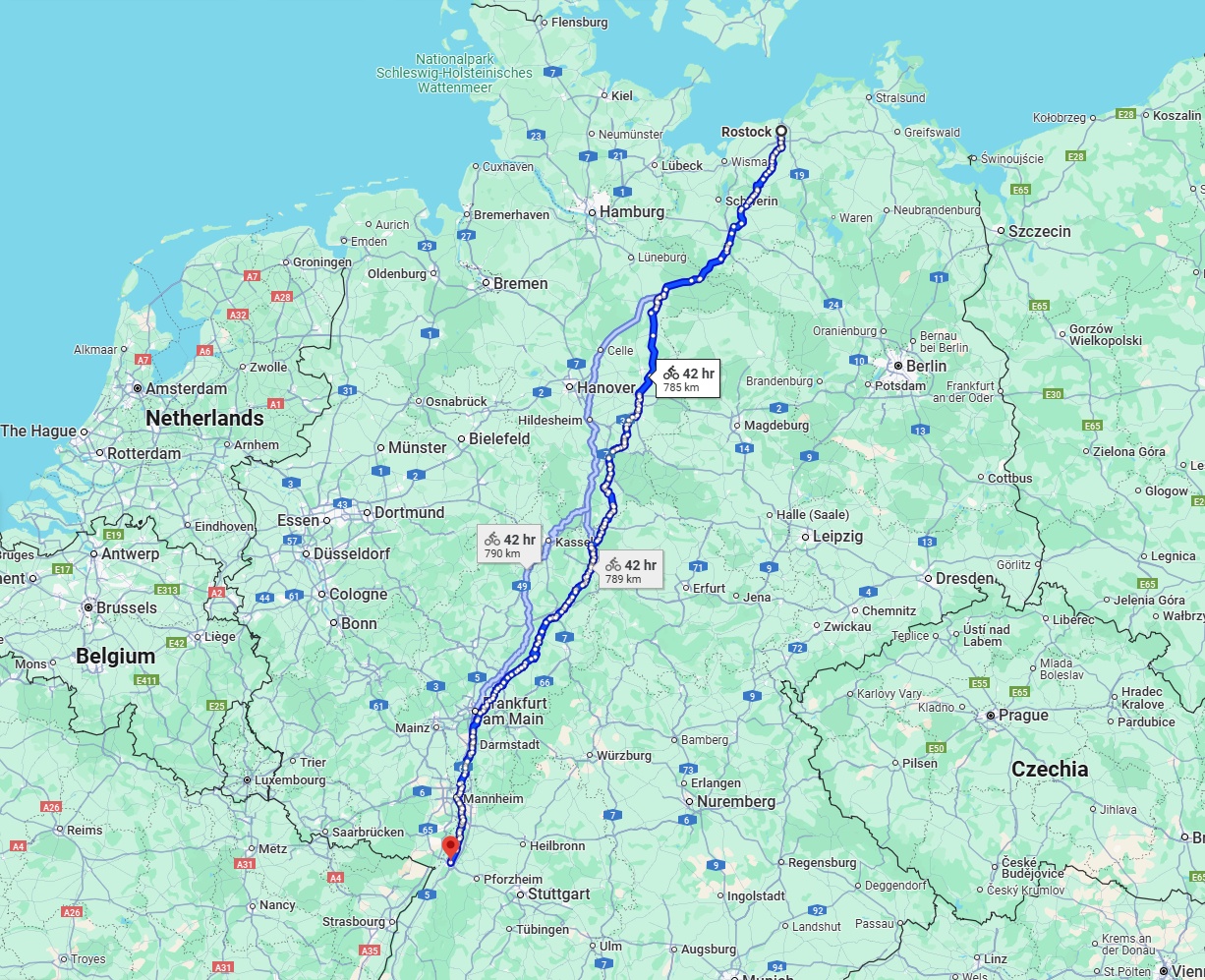 Anreise von Rostock Zu Karlsruhe Über 