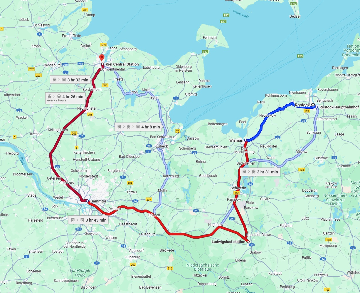 Anreise von Rostock Zu Kiel Über 