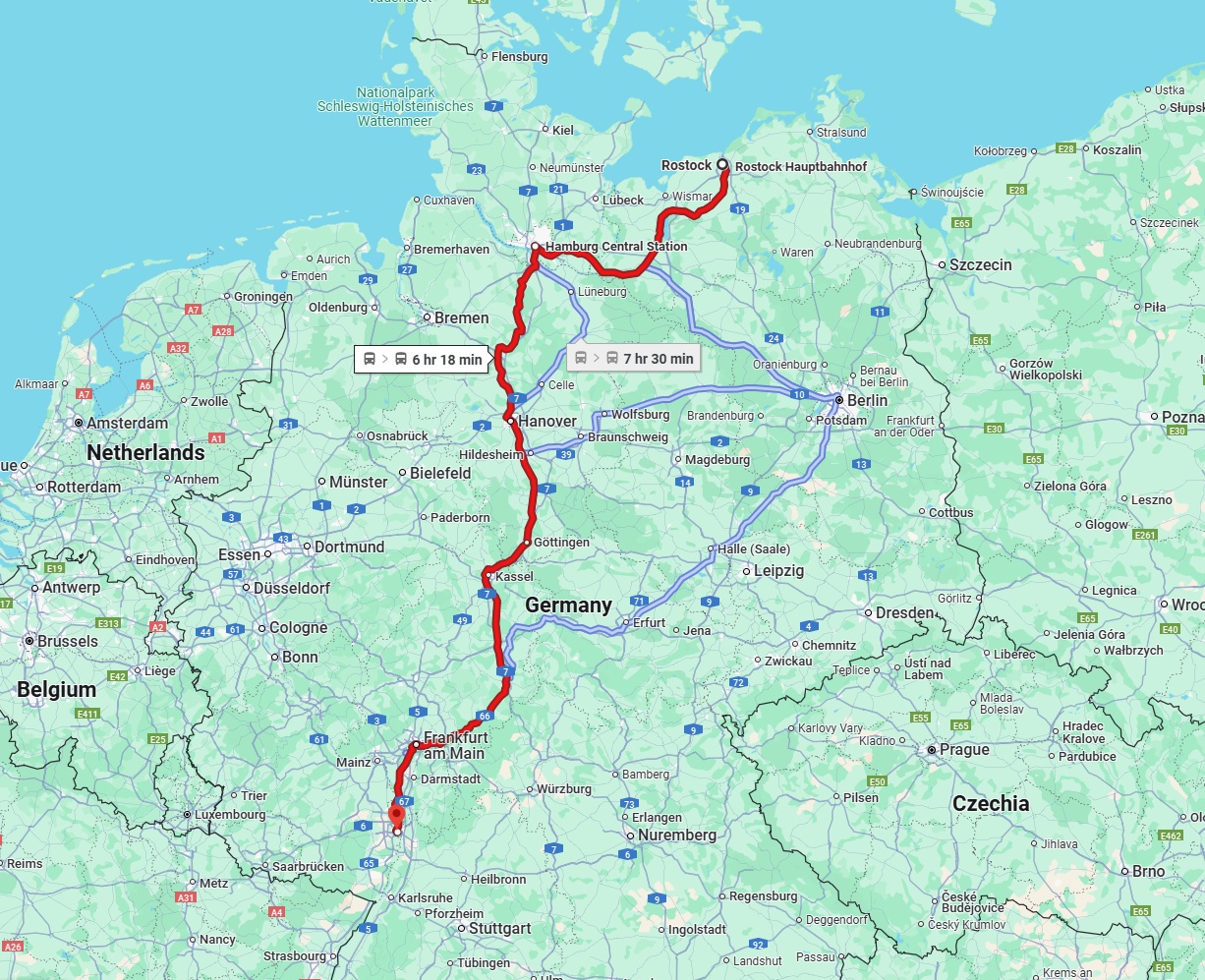 Anreise von Rostock Zu Mannheim Über 