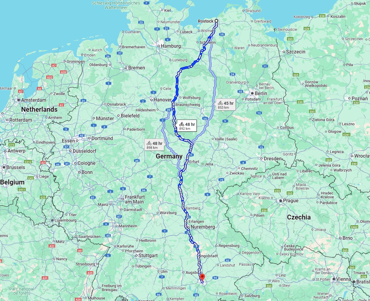 Anreise von Rostock Zu München Über 