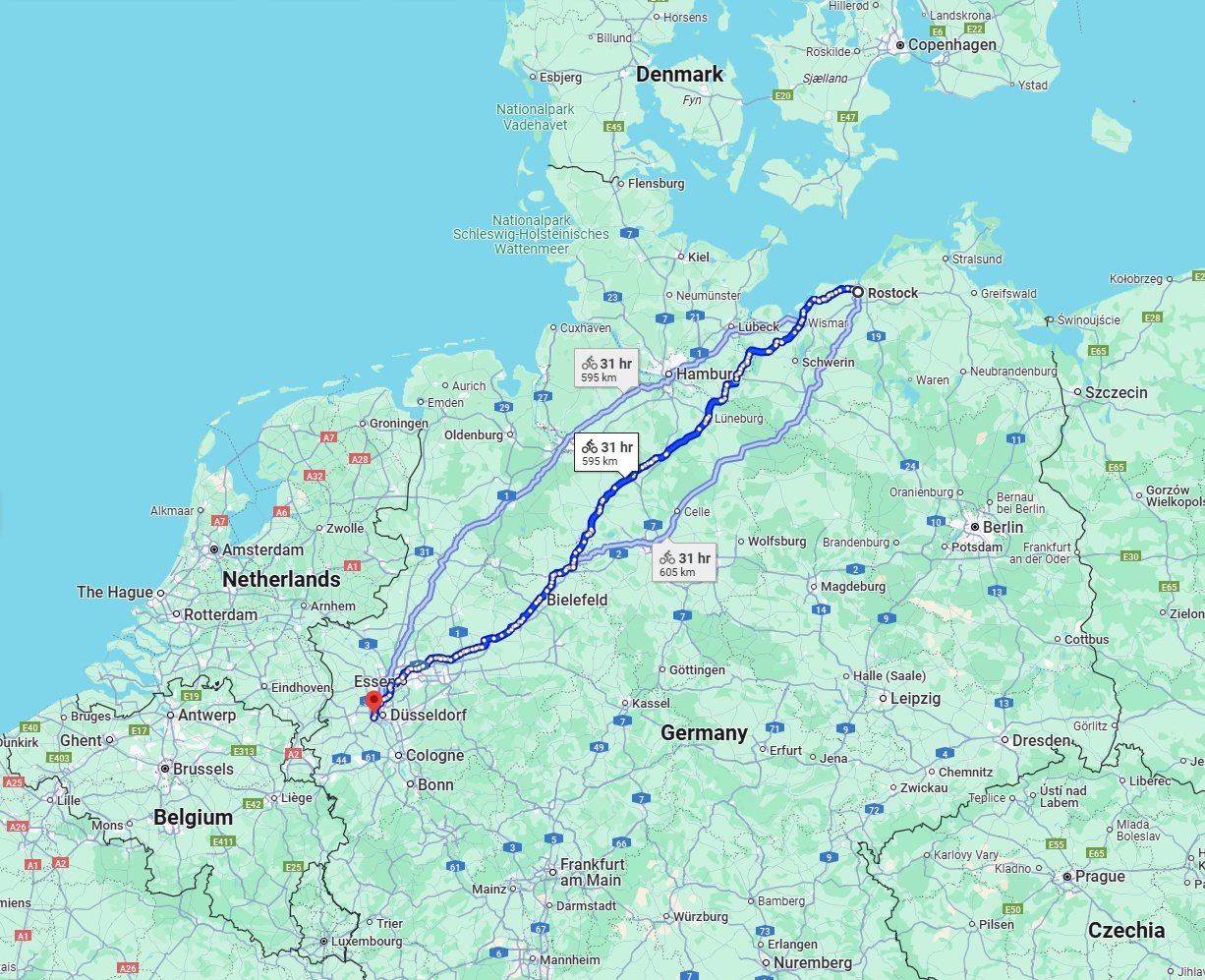 Anreise von Rostock Zu Neuss Über 