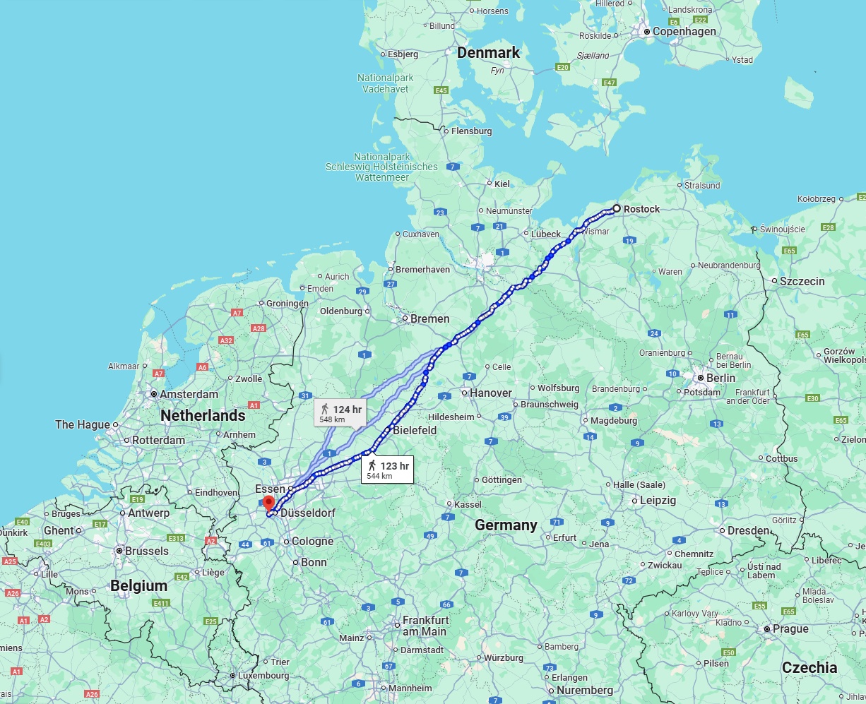 Anreise von Rostock Zu Neuss Über 