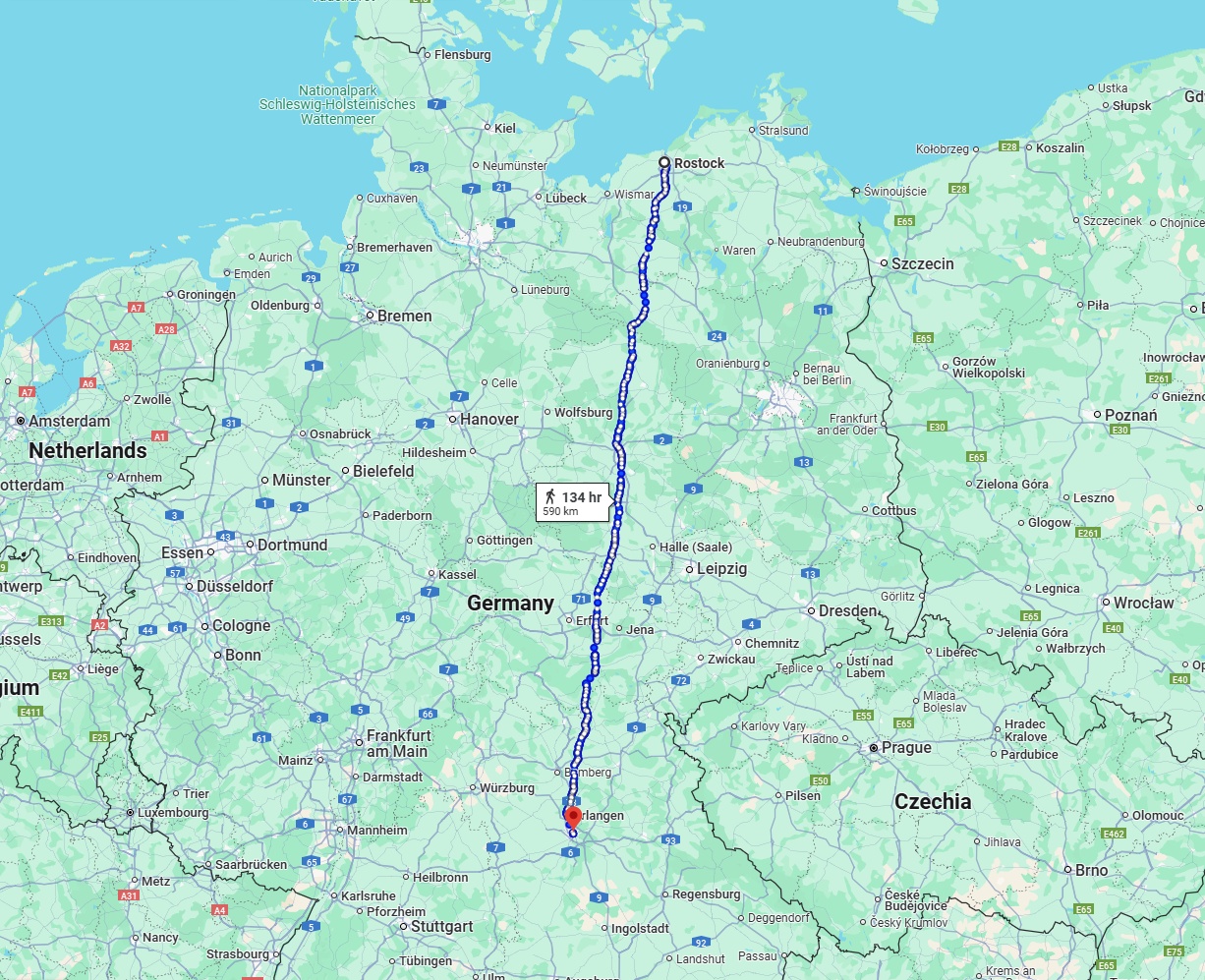 Anreise von Rostock Zu Nürnberg Über 
