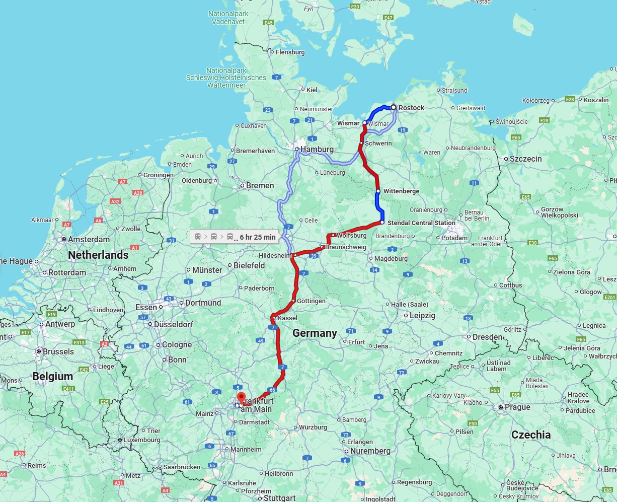 Anreise von Rostock Zu Offenbach am Main Über 