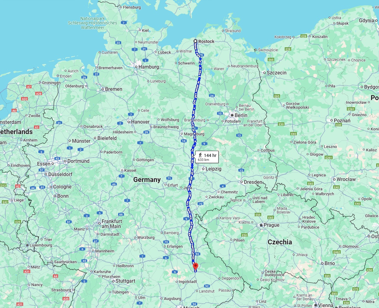 Anreise von Rostock Zu Regensburg Über 