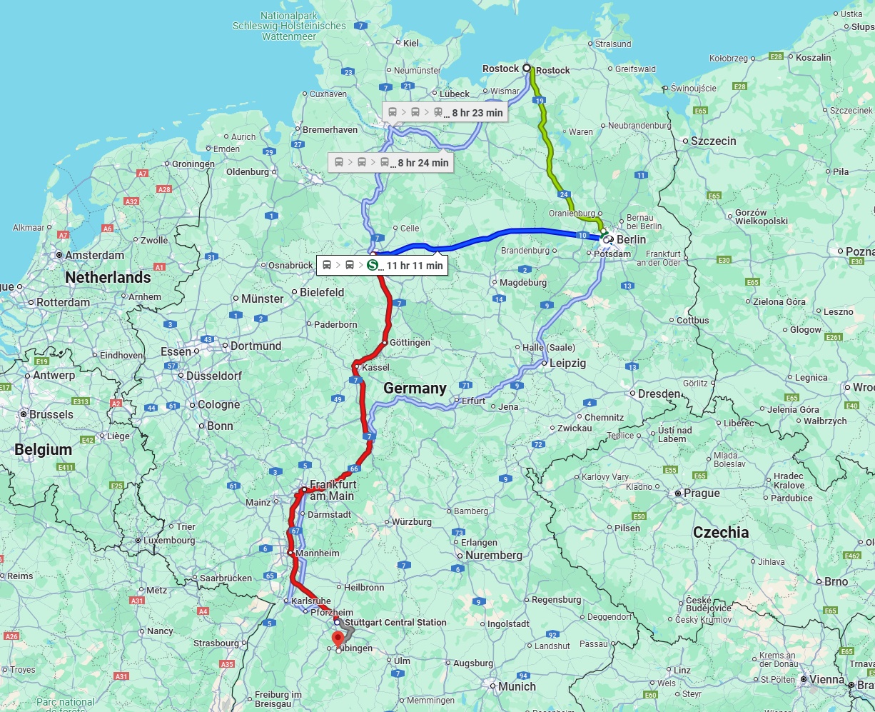 Anreise von Rostock Zu Reutlingen Über 