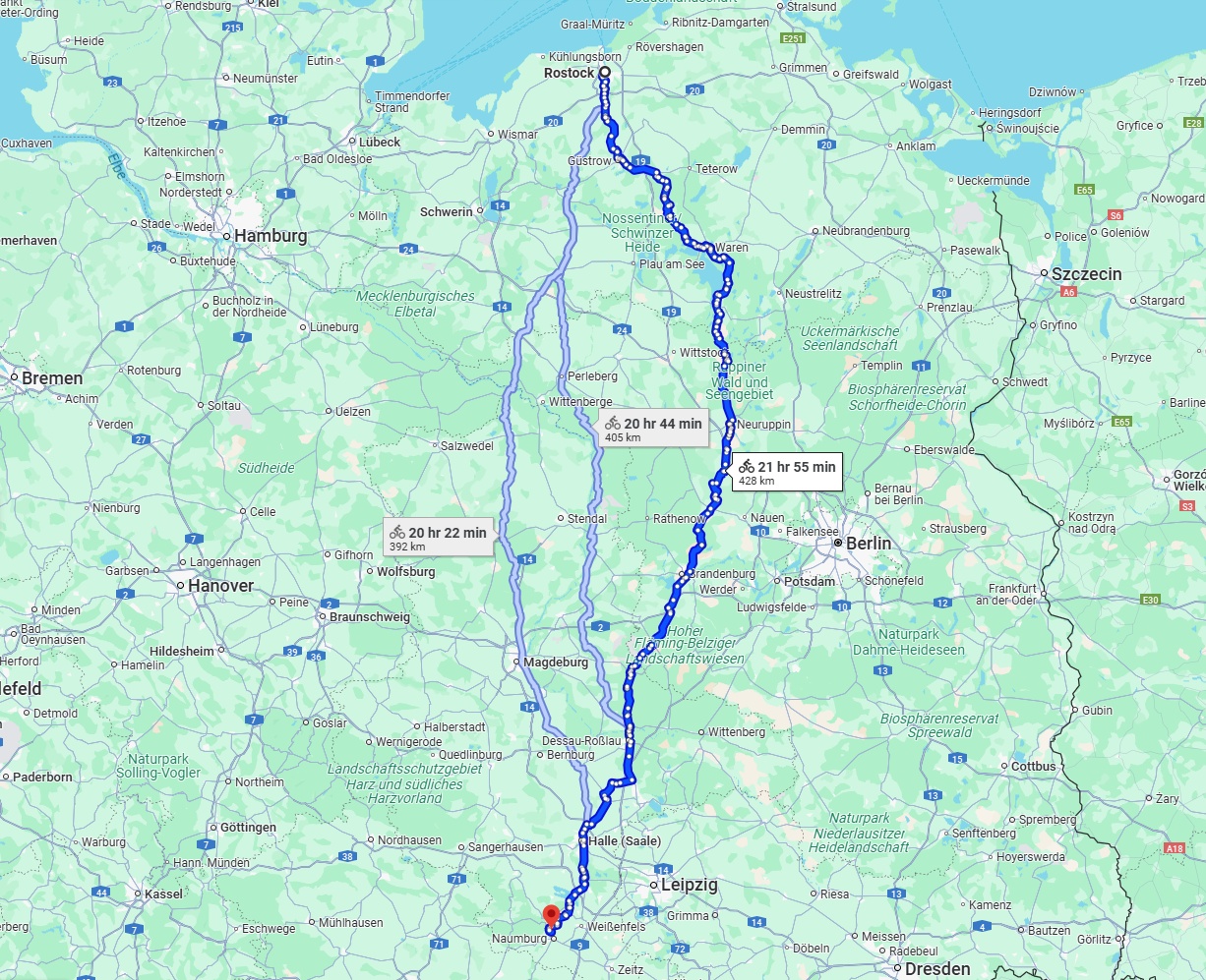 Anreise von Rostock Zu Saale Über 