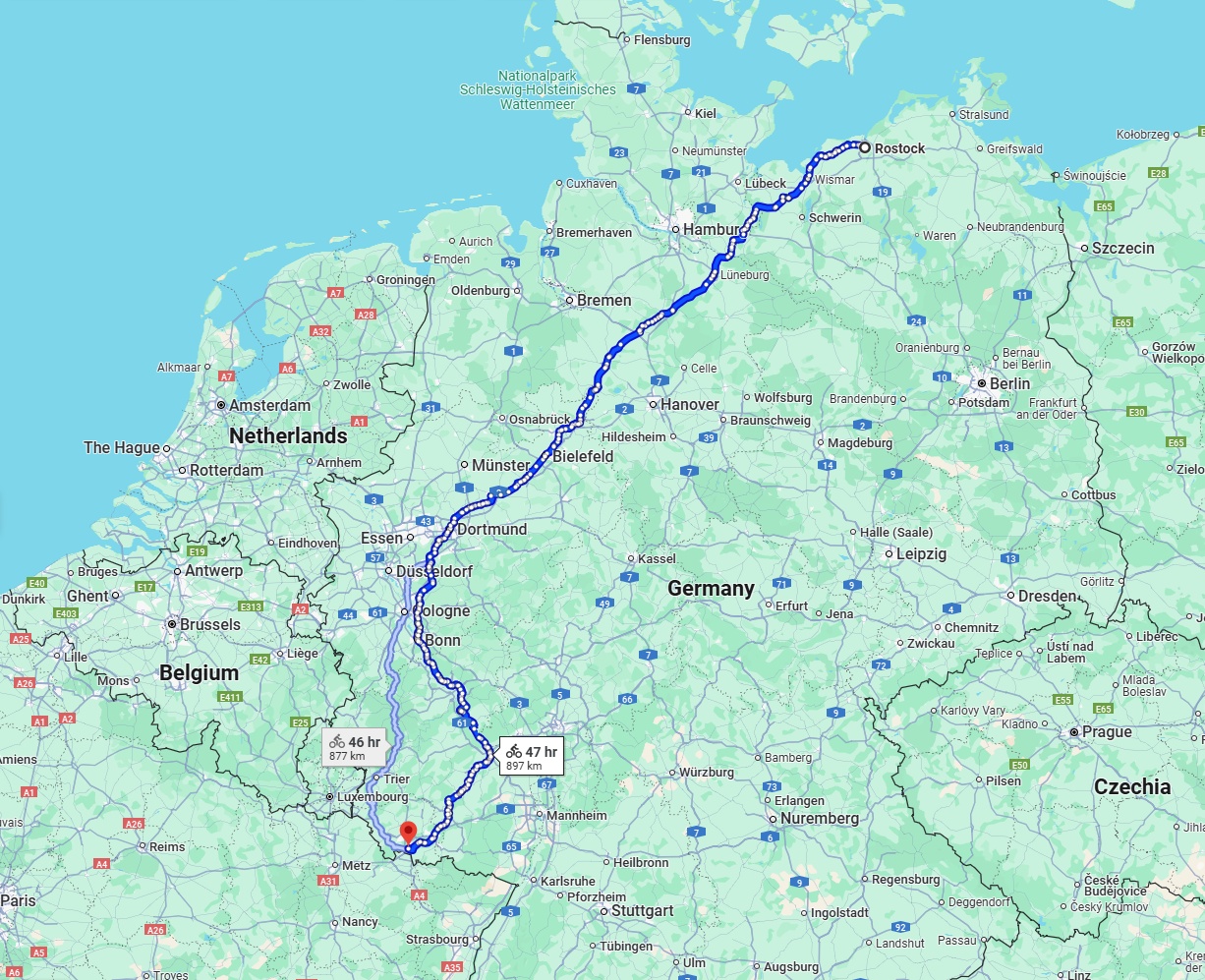 Anreise von Rostock Zu Saarbrücken Über 