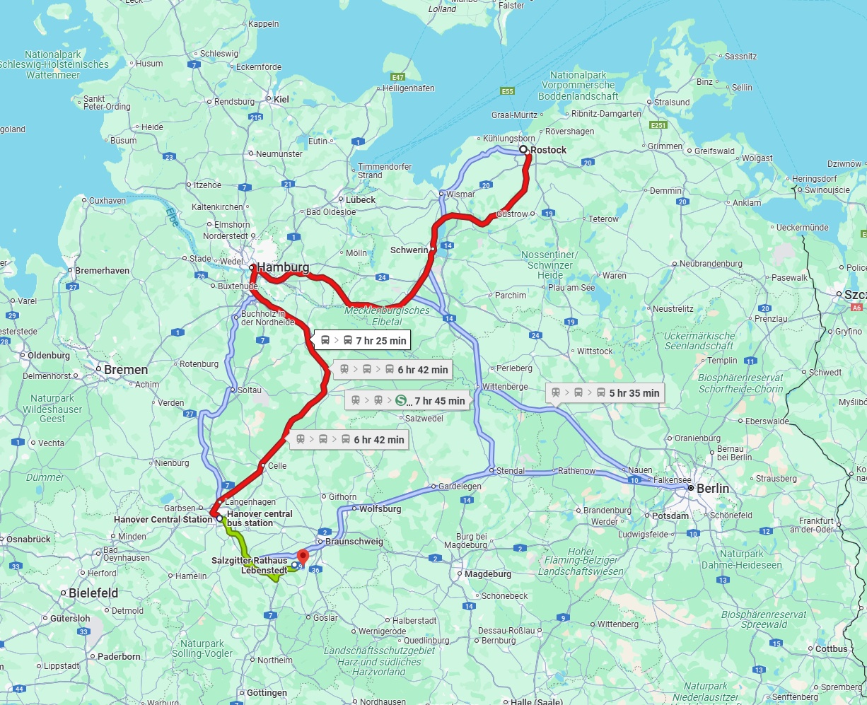 Anreise von Rostock Zu Salzgitter Über 