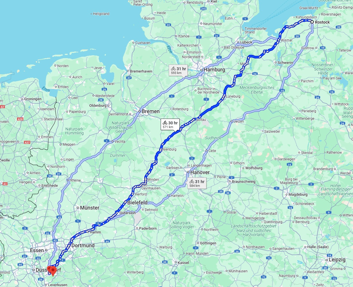 Anreise von Rostock Zu Solingen Über 