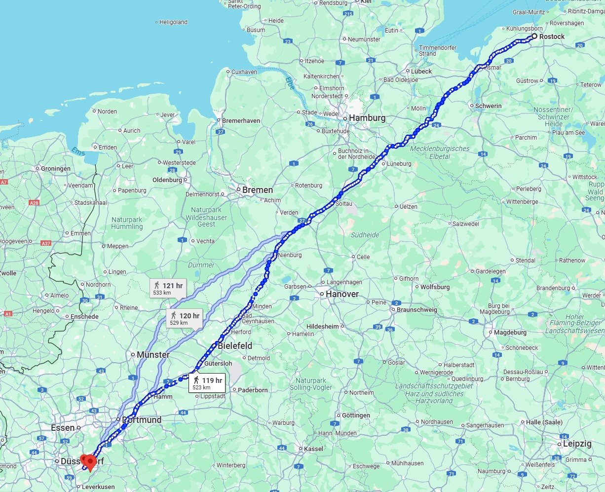 Anreise von Rostock Zu Solingen Über 
