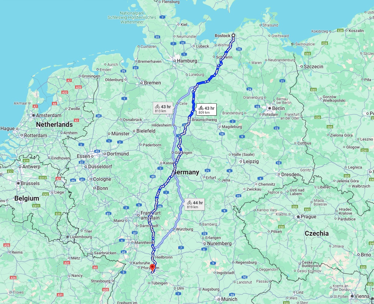 Anreise von Rostock Zu Stuttgart Über 