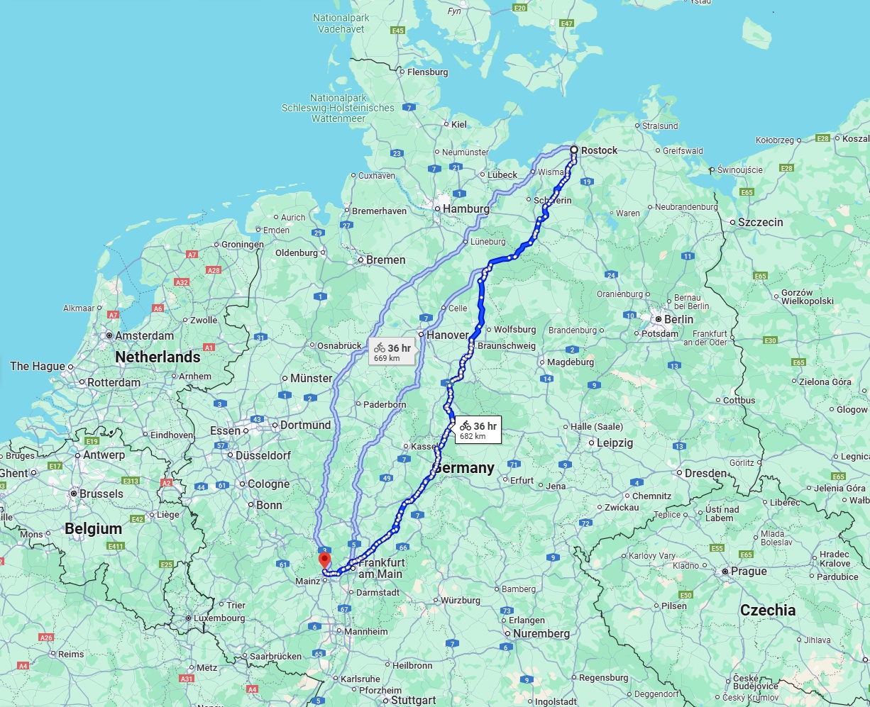 Anreise von Rostock Zu Wiesbaden Über 