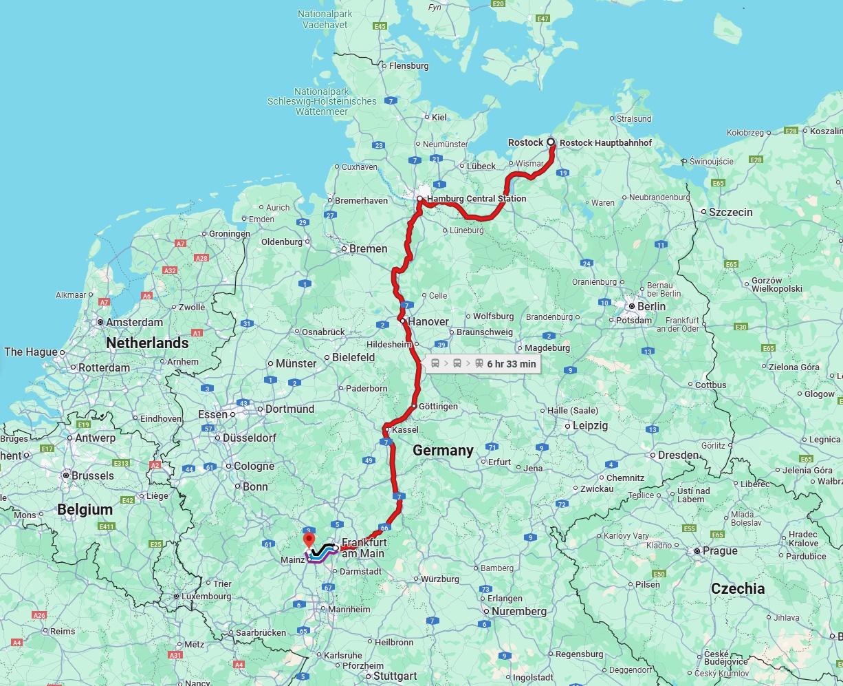 Anreise von Rostock Zu Wiesbaden Über 