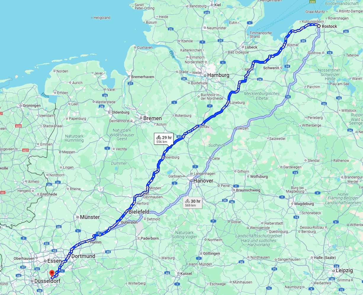 Anreise von Rostock Zu Wuppertal Über 