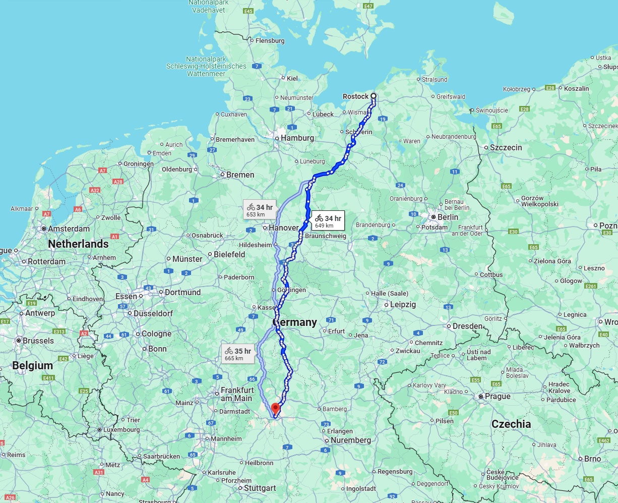 Anreise von Rostock Zu Würzburg Über 