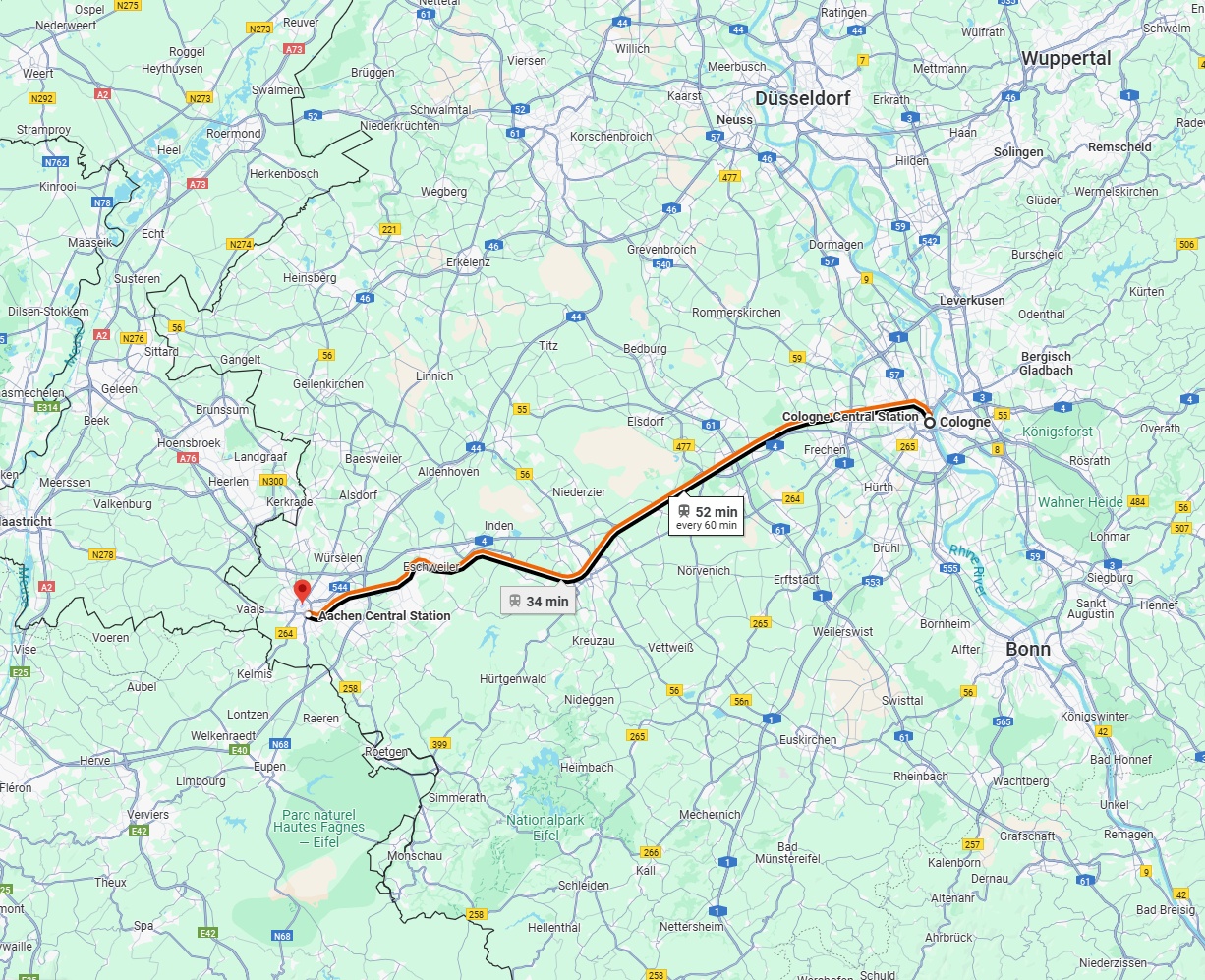 Anreise von Köln Zu Aachen Über 